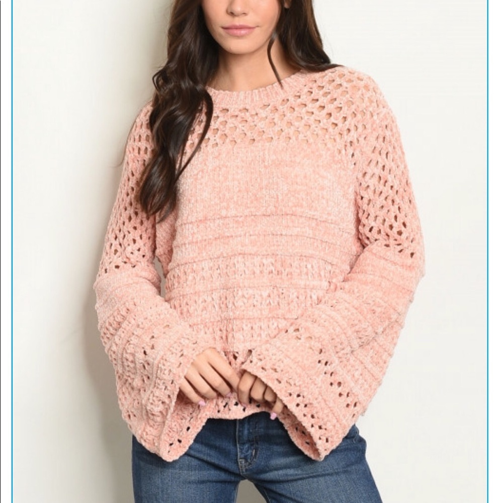 5⭐️’s X3 Blush open knit Chenille New!! - Picture 3 of 8